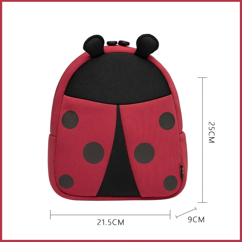 Cute Ladybug Kids Backpack — 3D Neoprene — 3D Detail Close-Up — Driulug Children Bag