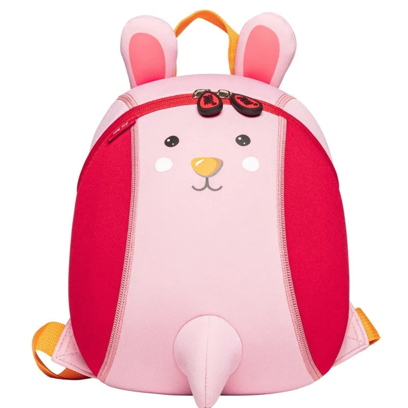 Cute Bunny Kids Backpack — 3D Neoprene C — Back View Mesh Padding — Driulug Toddler Bag