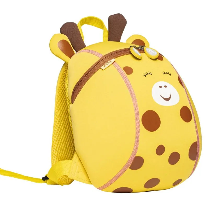Cute Giraffe Kids Backpack Small — 3D Ne — Back View Mesh Padding — Driulug Toddler Bag
