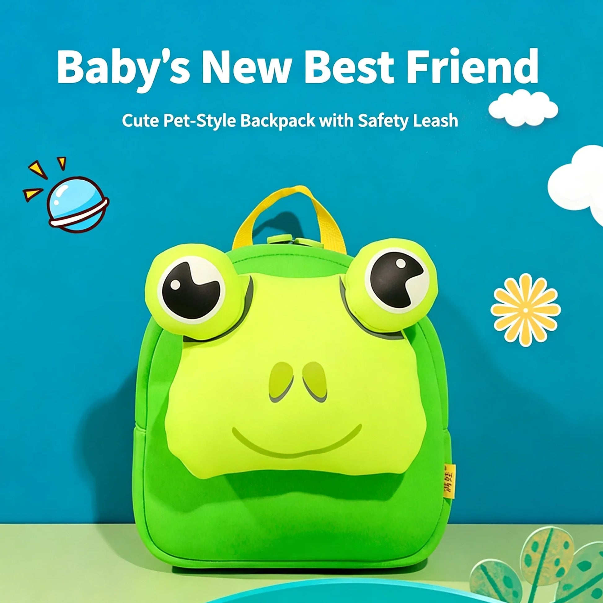 Cute Frog Kids Backpack — 3D Neoprene Ca — Detail View 8 — Driulug Supplier