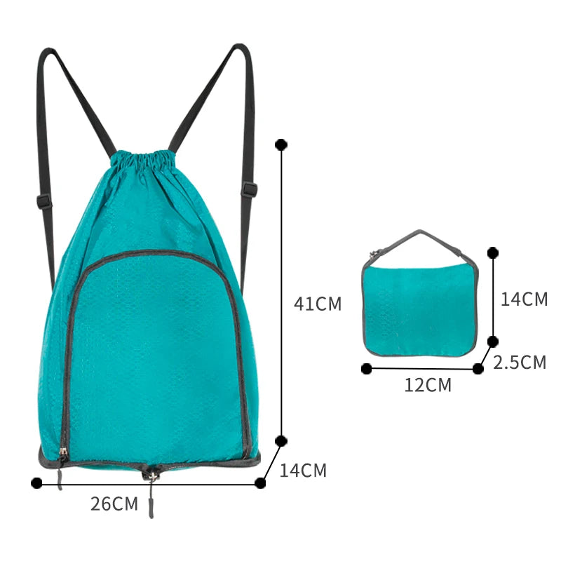 Lake Teal Drawstring Backpack