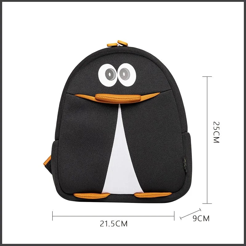 Cute Penguin Kids Backpack — 3D Neoprene — 3D Detail Close-Up — Driulug Children Bag