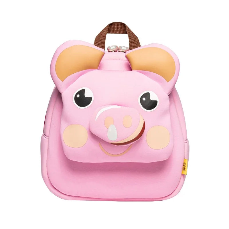 Pink Pig Backpack Dimensions 21.5×9×22 cm — White Background