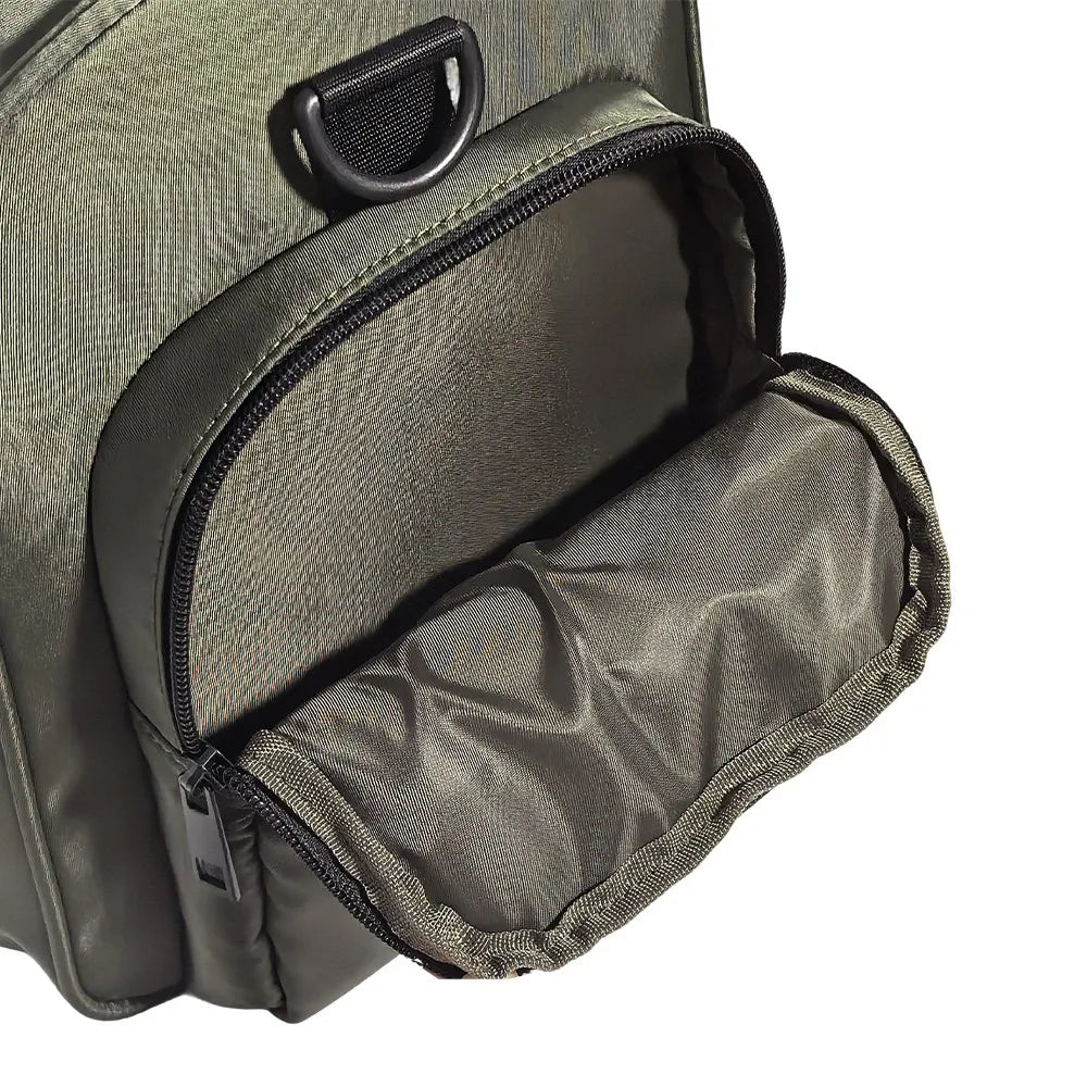 Military Green Waterproof Sports Duffel Bag with Shoe Compartment — 35L Gym Travel Bag - Detail View 4 - Driulug supplier