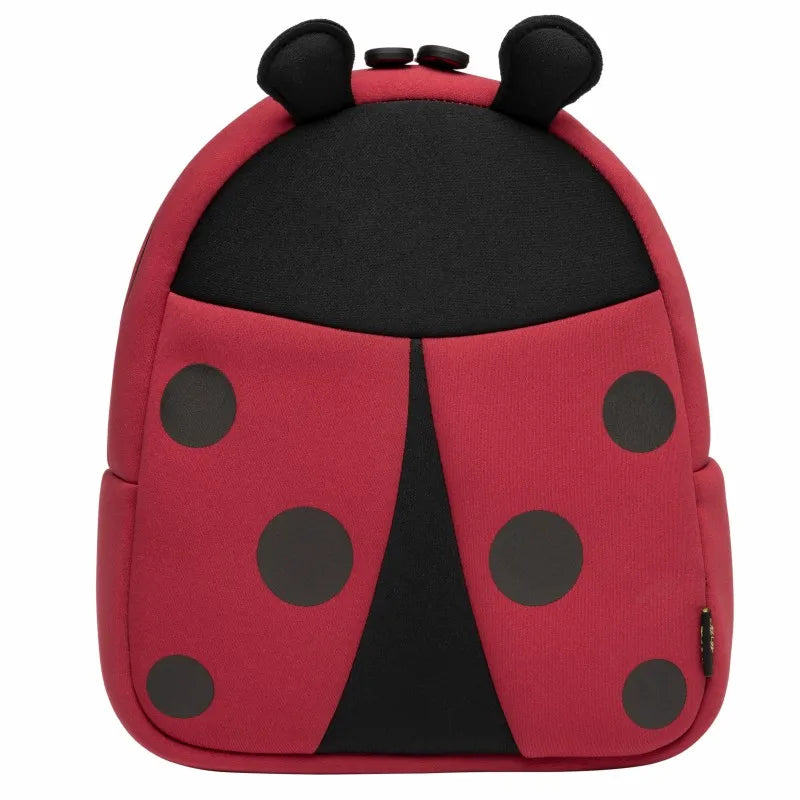 Cute Ladybug Kids Backpack — 3D Neoprene — Back View Mesh Padding — Driulug Toddler Bag