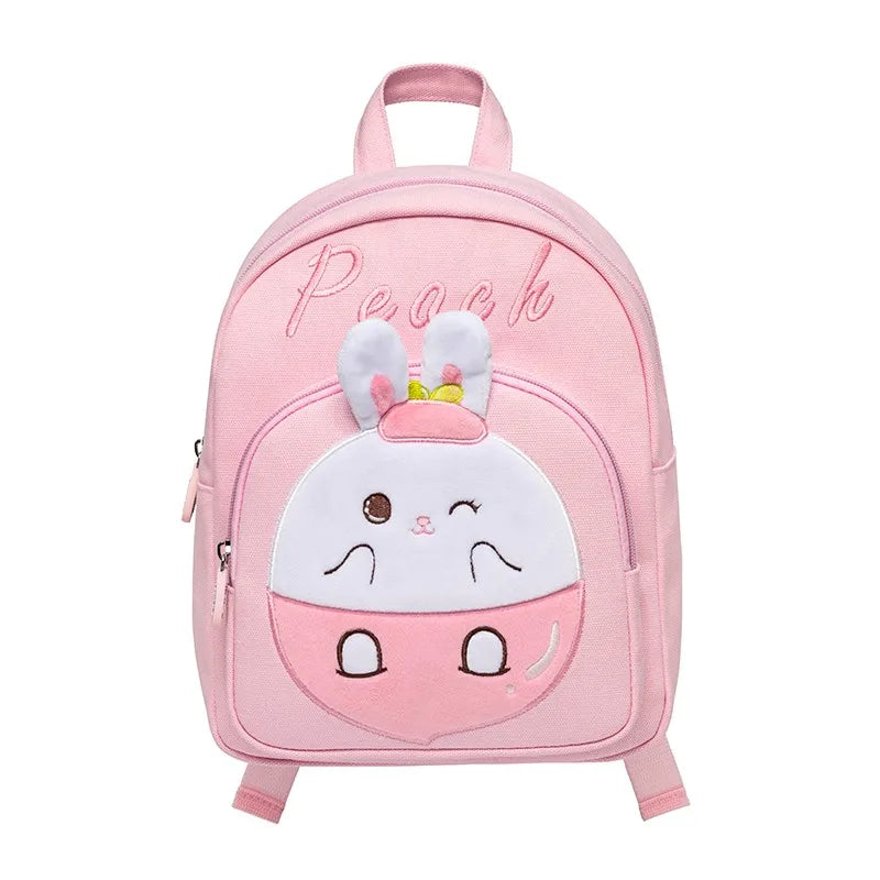 Cute Peach Bunny Kids Backpack — Fruit E — Features Detail — Driulug Kids School Bag
