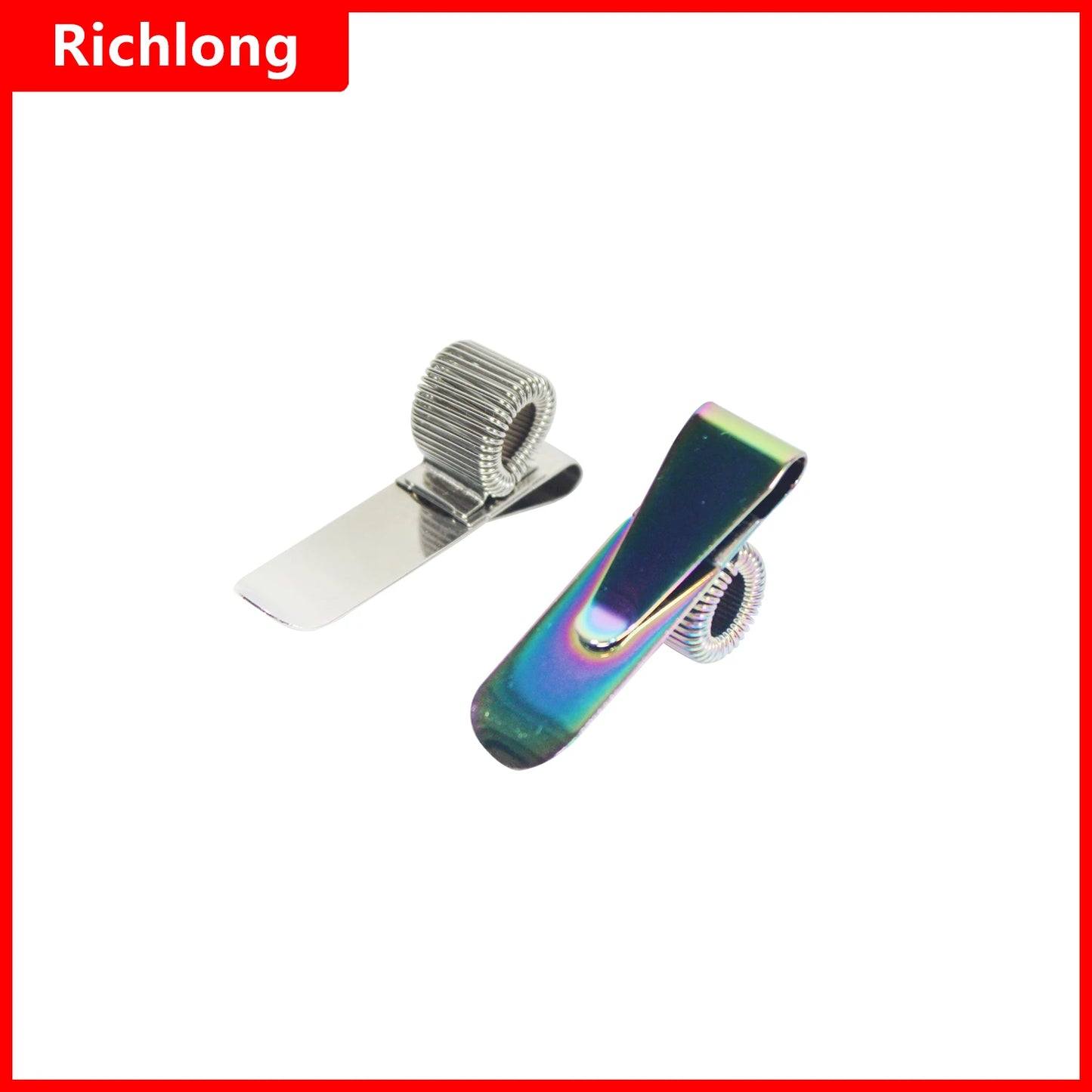 Classic Metal Hook-Style Pen Holder with Horizontal Fixed Spring Loop - Detail View - Driulug supplier