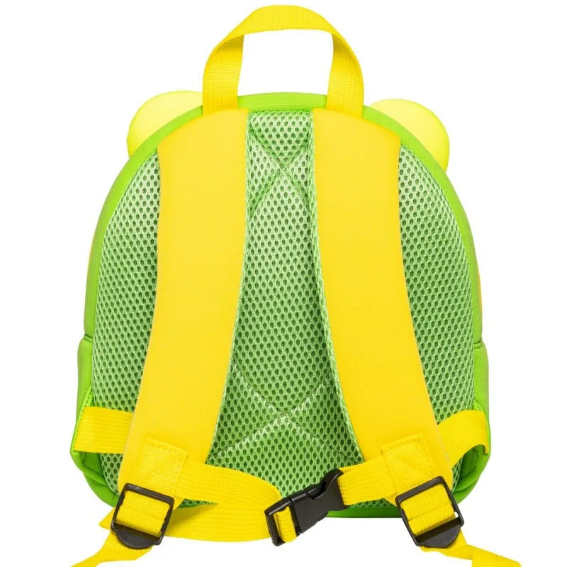 Cute Frog Kids Backpack — 3D Neoprene Ca — Features Detail — Driulug Kids School Bag