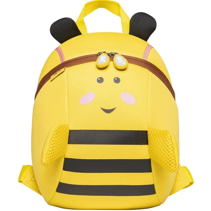 Cute Bee Kids Backpack — 3D Neoprene Cartoon Toddler School Bag, Yellow